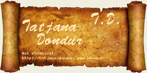 Tatjana Dondur vizit kartica